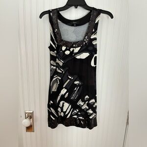 Express Vintage Mini Dress with sequins Black and White y2k Size XS